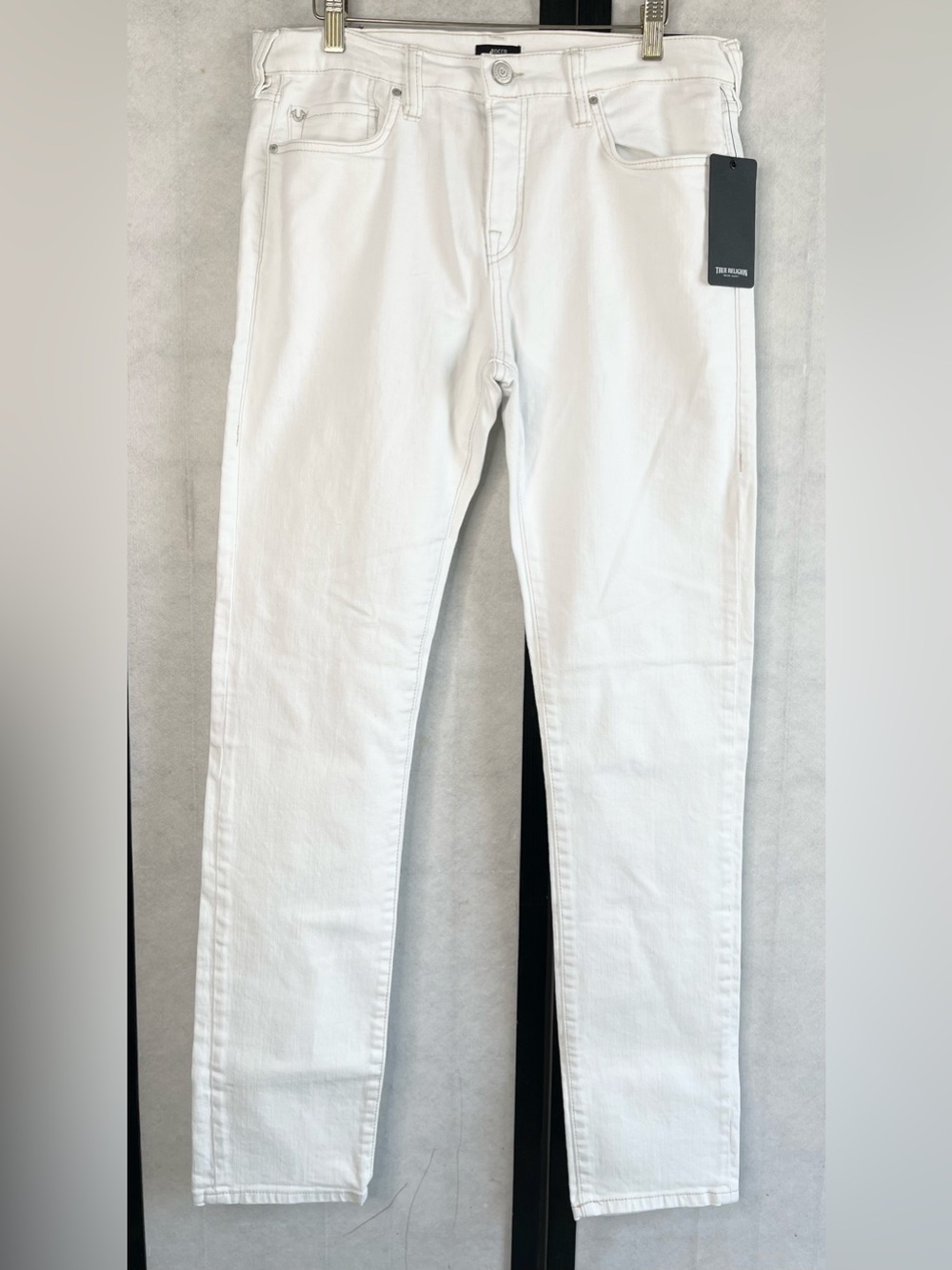 White Straight-Leg Jeans. 32